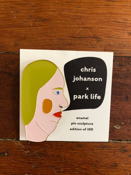 Chris Johanson Large Enamel Pin/Sculpture - Yellow Head