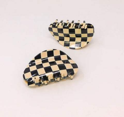 Checkered Claw Hair Clip by CHUNKS